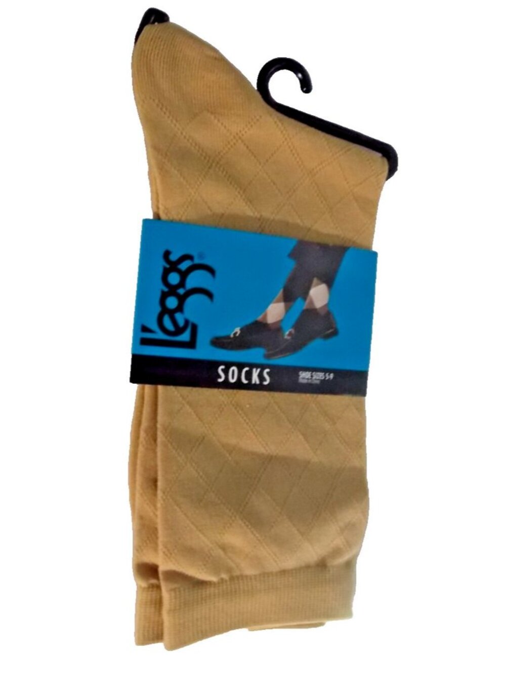 L'eggs women's Tan Socks Size 5-9 Assorted Tan Color w/Diamond Design 1 Pair